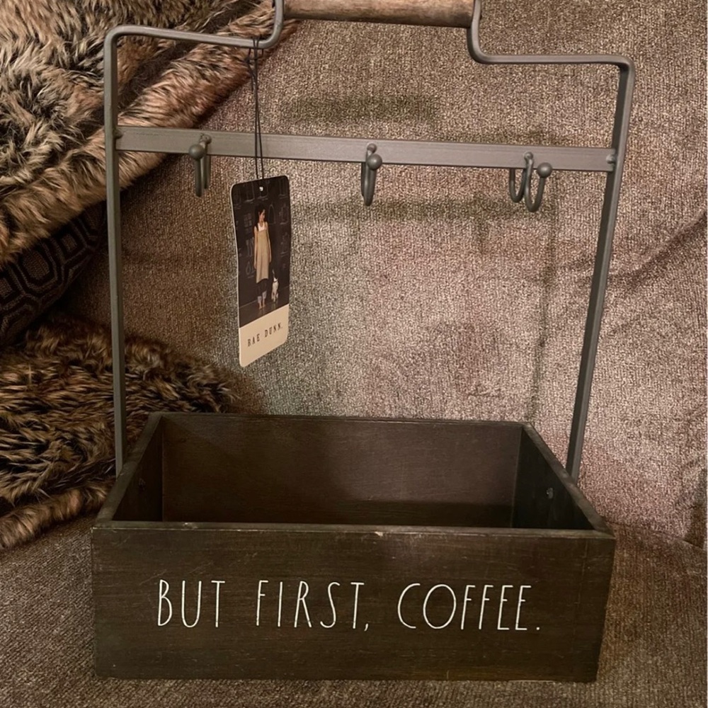 Rae Dunn but first coffee mug rack